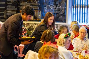 Locals enjoy the Cockshut Christmas buffet