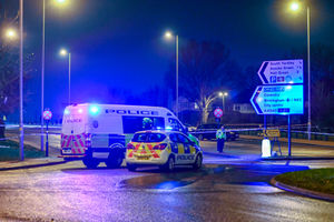 The aftermath of the crash on Church Road, Yardley. Photo: SnapperSK