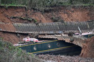 The incident led to a huge hole in the Whitchurch stretch of the canal.