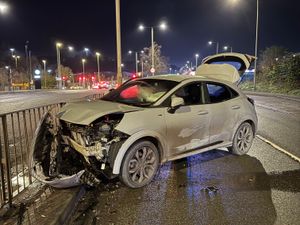 Supporting image for story: Pursuit of stolen car ends with crash and arrest outside Merry Hill Shopping Centre