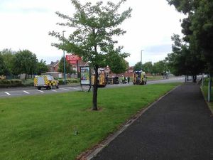 Supporting image for story: IN PICTURES: Person cut free from overturned car after West Bromwich smash