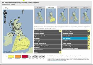The Met Office's prediction for Saturday