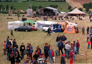 The festival field early on the Sunday evening.
