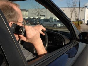 Drivers using mobile phones were caught by the road safety team