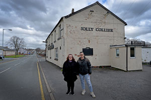 Anne Higgins, right, manager of the Jolly Collier in Cannock, with friend Joanne Phillips