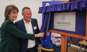Lord Lieutenant Anna Turner and ABT Founder Paul Gallagher take a look at the new unveiled plaque.