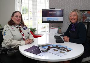 Jaimie Ramsay photographed with Taylor Wimpey's Christine at Hayford Grange