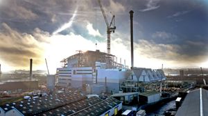 The construction of the huge Enfinium waste recycling building next to the M5 motorway West Bromwich.
