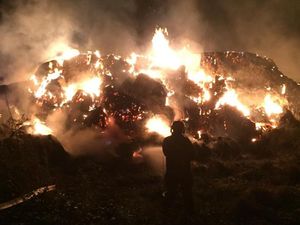 Supporting image for story: Fire crews battle major hay blaze at farm near Shrewsbury