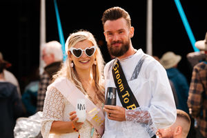 Shrewsbury Folk Festival 2023.In Picture: Emma and James from Shrewsbury who are getting married this October..