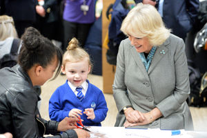 The Duchess of Cornwall meeting library users young and old at the Lichfield Street Hub