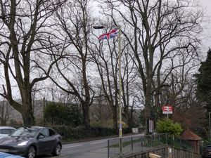 A Union flag being flown near Church Stretton Railway Station. Picture: LDRS