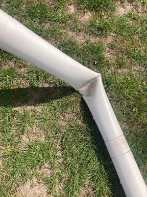 Football goals have been destroyed in Market Drayton. Picture: Market Drayton Tigers FC.