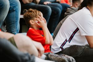 England fans watch the match at the New Bucks Head in Telford
