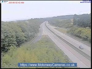 Supporting image for story: Major stretch of M54 shut after lorry hits central reservation and overturns - two-hour traffic delays