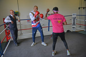 Olympic boxer Ben Whittaker with coach Vinay Patel.
