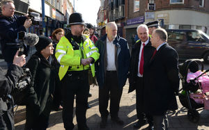 Mr Corbyn visited with Shami Chakrabarti and was joined by West Midlands PCC David Jamieson and Dudley Council Labour group leader Pete Lowe