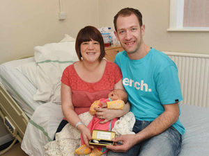 Supporting image for story: Silver spoon welcome for Ludlow Hospital's first baby of 2015