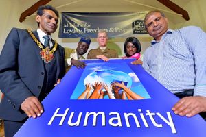 Dignitaries at the mosque in Wolverhampton