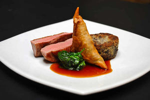 Wow! the duck breast with black pudding hash cake, duck samosa, spinach and Cointreau jus showcased the chefs skills. Pictures by Andy Richardson