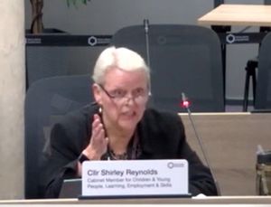 Councillor Shirley Reynolds taking exception to Mystic Meg reference. Picture: Telford & Wrekin Council
