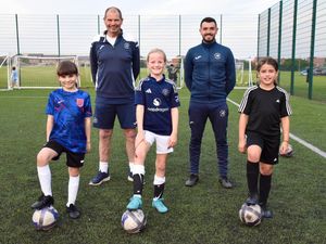 (From left): Coaches Steve Green and Lee Green with development players Isabelle Henderson, Molly Majski and Indie Davis.