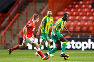 Diakite during a clash with Charlton in October (Photo by Adam Fradgley/West Bromwich Albion FC via Getty Images)