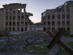 A destroyed building