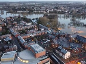 Supporting image for story: WATCH: Drone videos show Shrewsbury flooding from the air