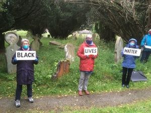 Supporting image for story: Shropshire Quaker group holds protest in support of Black Lives Matter - with video