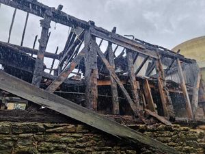 The scene of the blaze. Photo: Church Stretton Fire Station/Facebook.