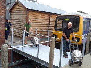 Supporting image for story: Cheers - Real Ale delivery marks half a century since freight trains arrived on the platform