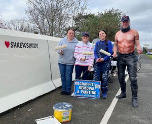 John and the three ladies at the end of their hard work