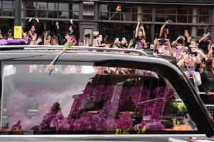 The funeral cortege of Black Sabbath frontman Ozzy Osbourne travels along Broad Street in Birmingham, as his body is brought back to his home city following his death last week aged 76. Picture date: Wednesday July 30, 2025. PA Photo. Photo credit should read: Jacob King/PA Wire