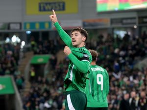 Supporting image for story: Trai Hume nets first Northern Ireland goal in WC qualifying win over Slovakia