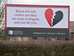 Supporting image for story: 'Roses are red, violets are blue' - Telford solicitors bring laughter to Valentine's Day with humorous billboard
