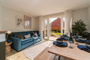 BWM - The dining and family area in a show home at Scarlet View