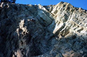 When worlds collide – this picture by Susan Beale shows The Ercall unconformity.