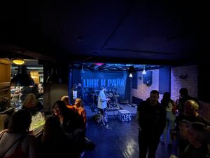 The stage area was busy for the gig by Link N Park. Photo: Ye Olde Foundry