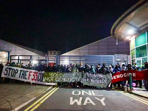 Supporting image for story: Pro-Palestinian demonstrators blockade factory
