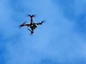 A drone flying in the sky