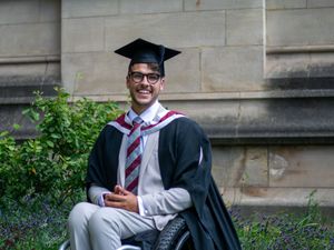 Supporting image for story: Student paralysed from waist down after falling from tree graduates as doctor