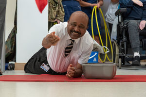 Aheed Osman, consultant on MCSI, taking part in the grenade task