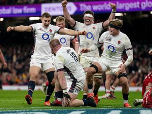 England players celebrate