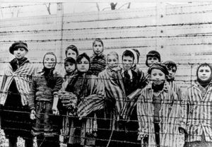 A group of children at Auschwitz-Birkenau