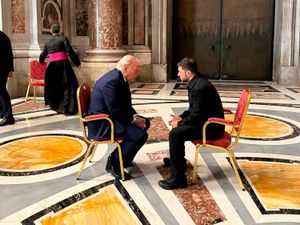 Donald Trump sat opposite Volodymyr Zelensky in close quarters inside the Vatican