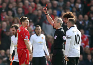 Steven Gerrard, left, returns for his first game since his red card against Manchester United