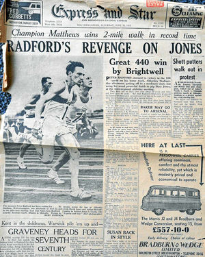 The Express & Star from 1962 showing Peter crossing the line at Aldersley