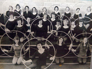 Jean Hughes (front) with members of her keep fit group in 1983