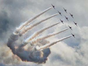 Supporting image for story: PICTURES: Red Arrows mark spectacular centenary at RAF Shawbury
